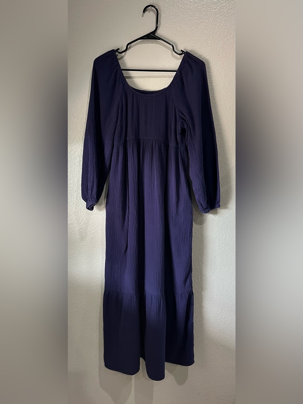 Universal Thread Long Sleeve Maxi Dress iDeep Navy Sz XS boho cottage core